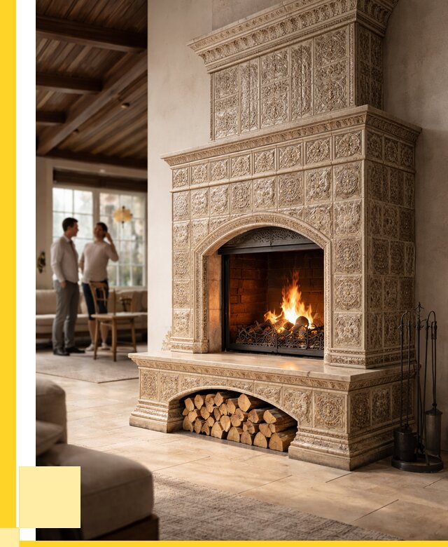 Купить изразцовый камин в Сергиеве Посаде от 255850 р. | ЭриданСгп