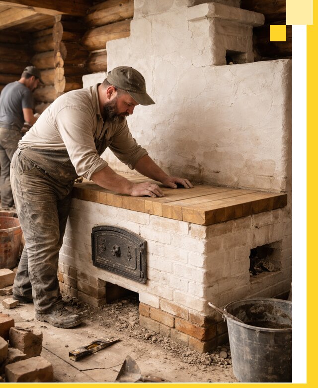 Проектирование и установка русской печи с лежанкой в Сергиеве Посаде