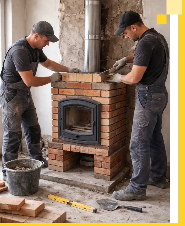 Монтаж печи камина под ключ в Сергиеве Посаде с гарантией и пусконаладкой