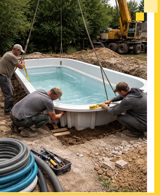 Установка и монтаж композитных бассейнов под ключ в Сергиеве Посаде