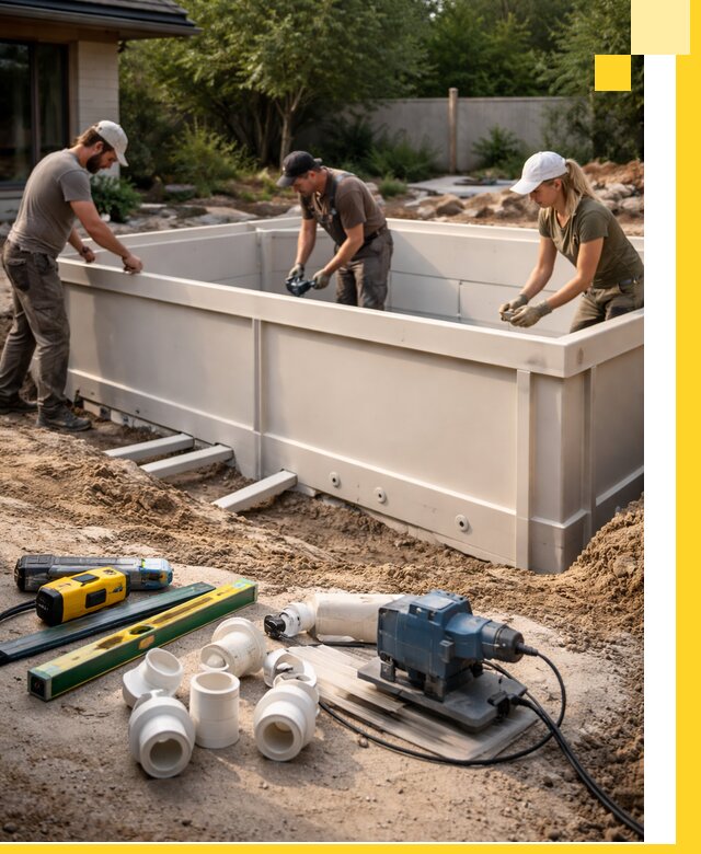 Установка полипропиленовых бассейнов под ключ в Сергиеве Посаде