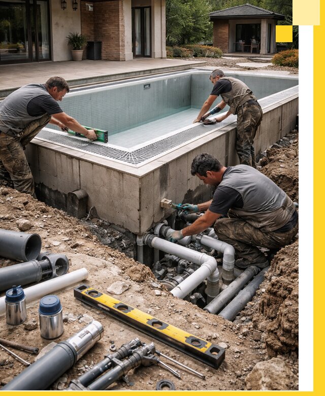 Строительство переливных бассейнов в Сергиеве Посаде под ключ