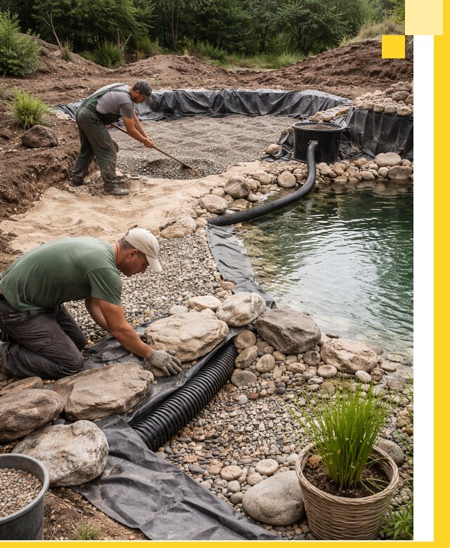 Строительство природных бассейнов и озер в Сергиеве Посаде под ключ