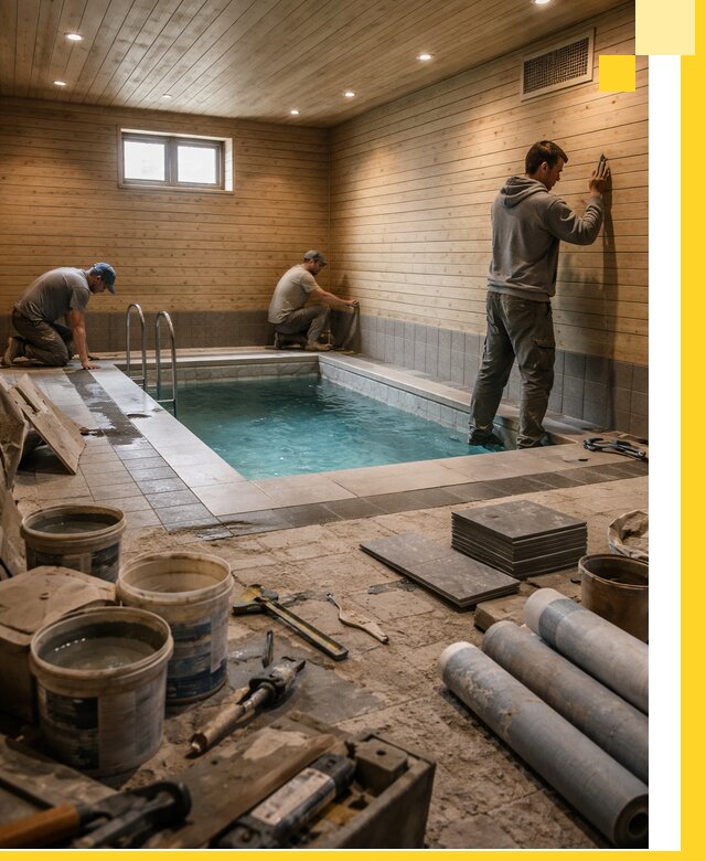 Строительство бани с бассейном и сауной под ключ в Сергиеве Посаде