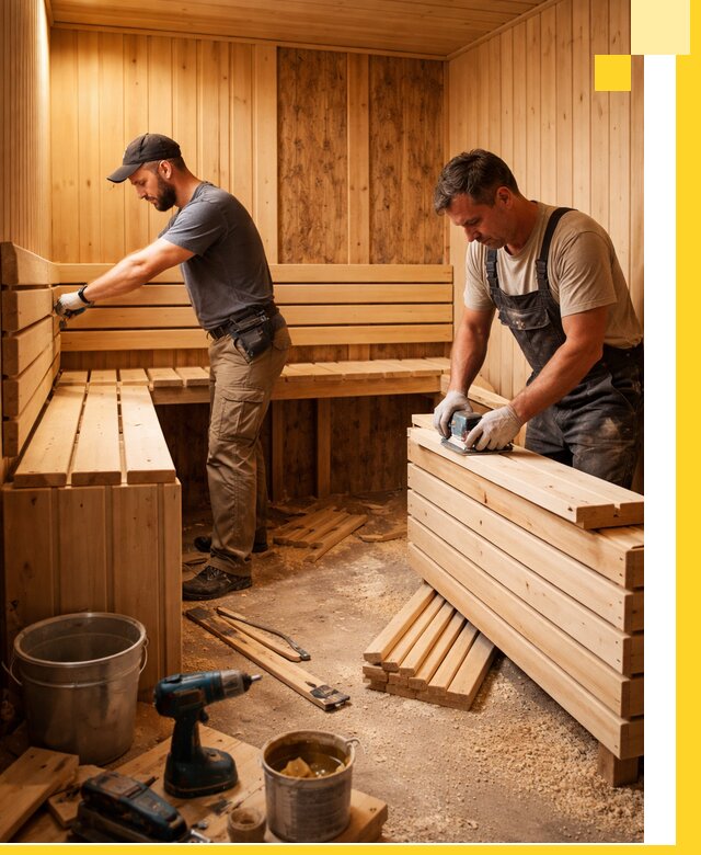 Профессиональный комплексный ремонт саун под ключ в Сергиеве Посаде