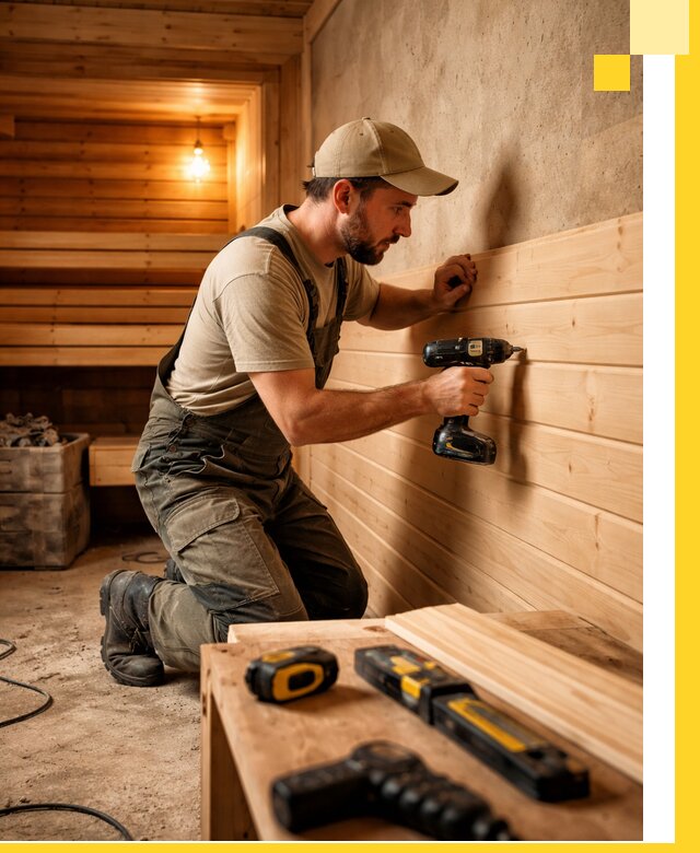 Профессиональная внутренняя отделка бани в Сергиеве Посаде под ключ