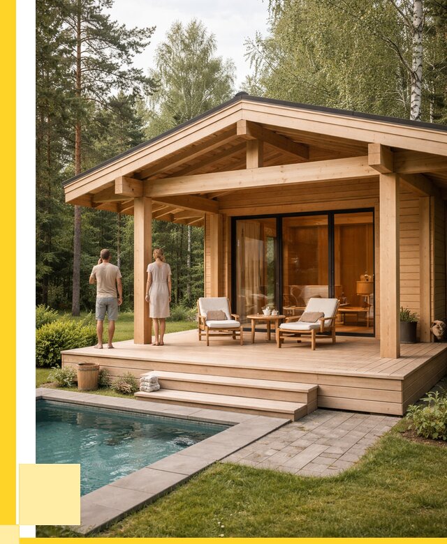 Бани с террасой под ключ в Сергиеве Посаде от 614040 р. | ЭриданСгп