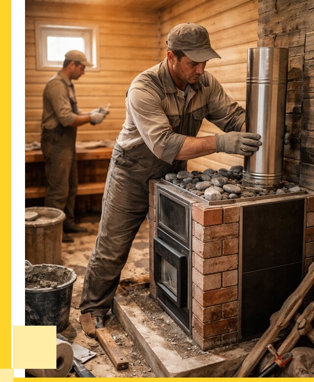 Монтаж печи в бане под ключ в Сергиеве Посаде от 20468 р. | ЭриданСгп