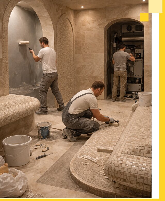 Строительство бани с хамамом и бассейном под ключ в Сергиеве Посаде