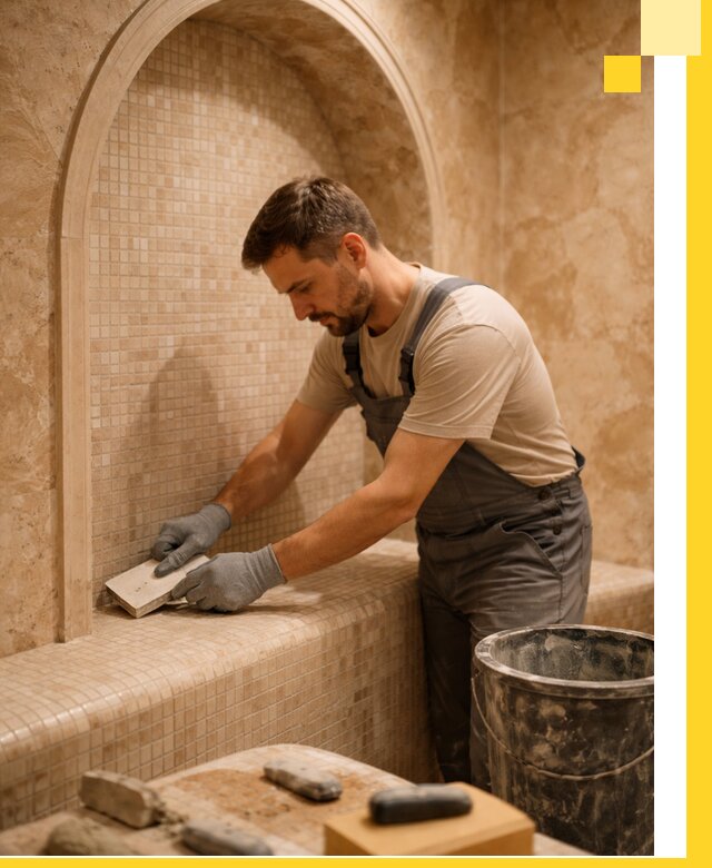 Профессиональная отделка хамамов с мозаикой под ключ в Сергиеве Посаде